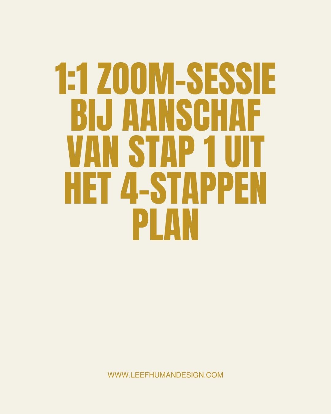 1:1 Zoom-sessie van 30 minuten bij aanschaf van Stap 1 uit het 4-stappenplan